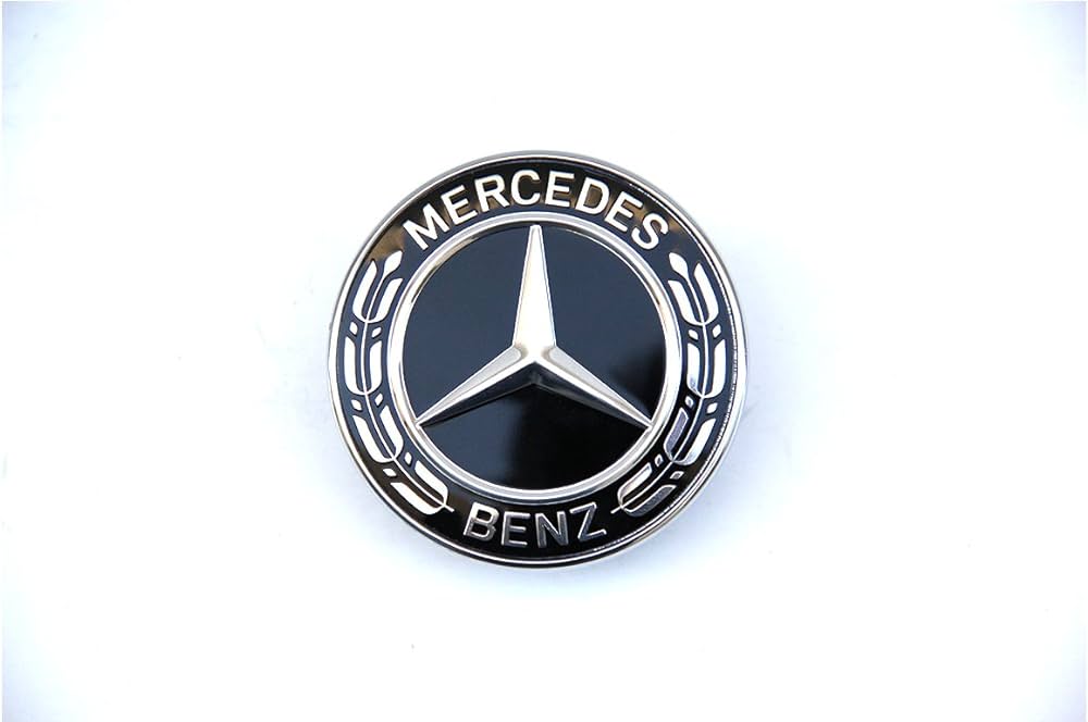 Mercedes-Benz logo til kølerhjelm sort/hvid sort