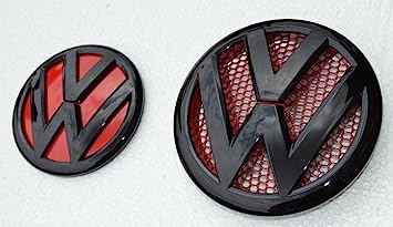 Volkswagen Transporter T5 Logo set Röd blank svart 