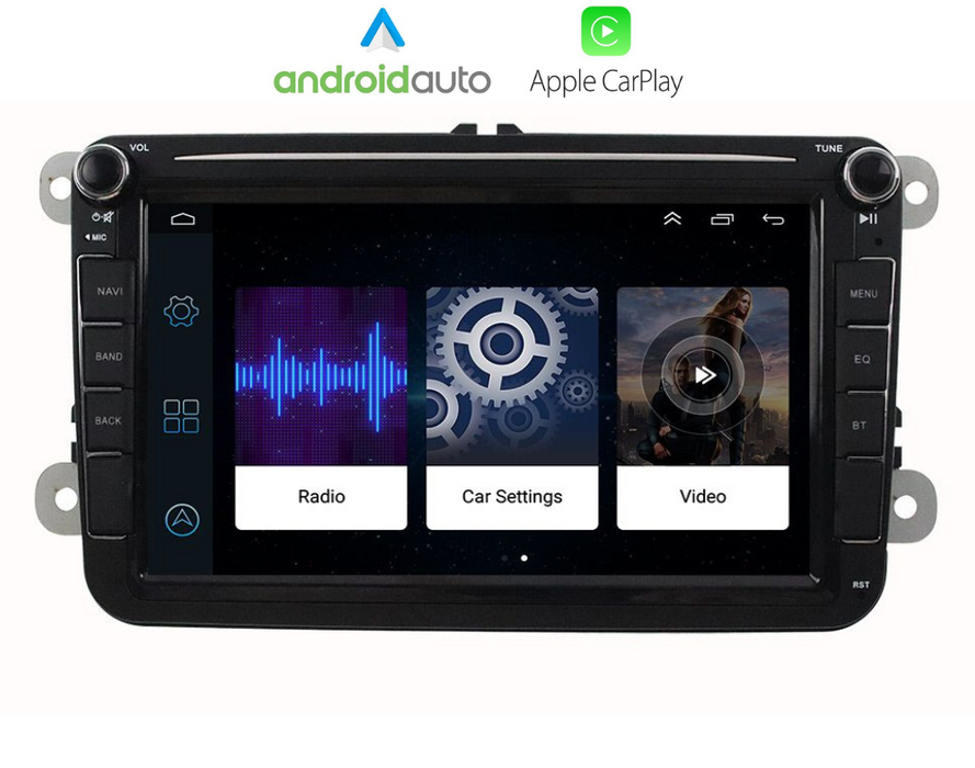 8'' Volkswagen Android indbygget med Apple Carplay og Android Auto