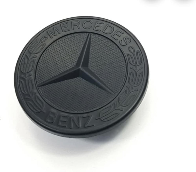 Mercedes-Benz logo til kølerhjelm blank sort - NaviTronic