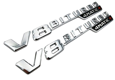 V8 Biturbo 4 Matic+ emblemer Chrom