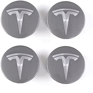 4 Stk. Tesla centerkapsler i mørkegrå