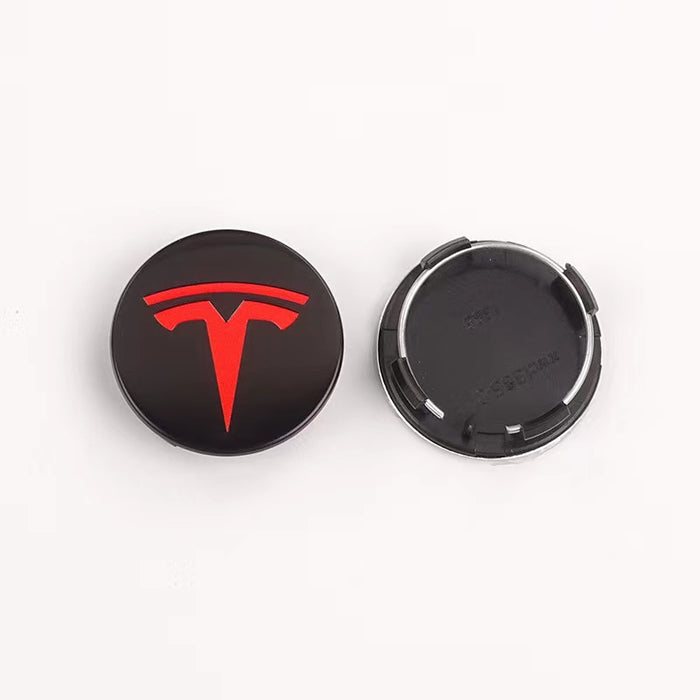 4 Stk. Tesla rød-sort centerkapsler 56mm