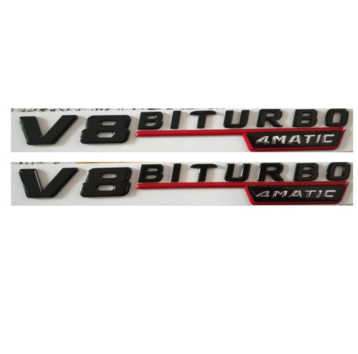 V8 Biturbo 4 Matic emblemer blank sort - NaviTronic