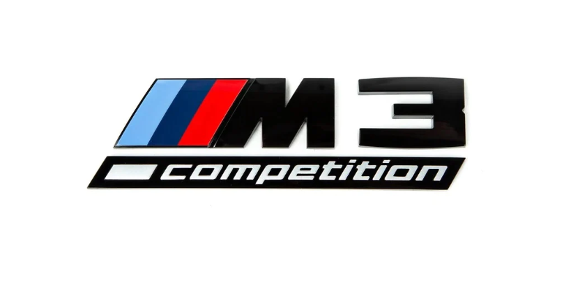 M3 Competition glansigt svart emblem