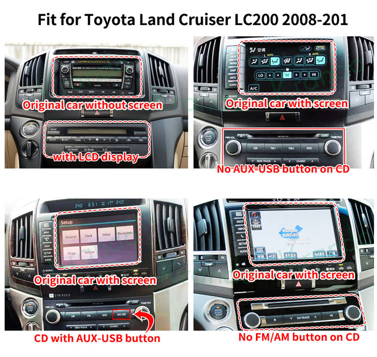 13'' Toyota Land Cruiser LC 200 2008-2015 Android radio